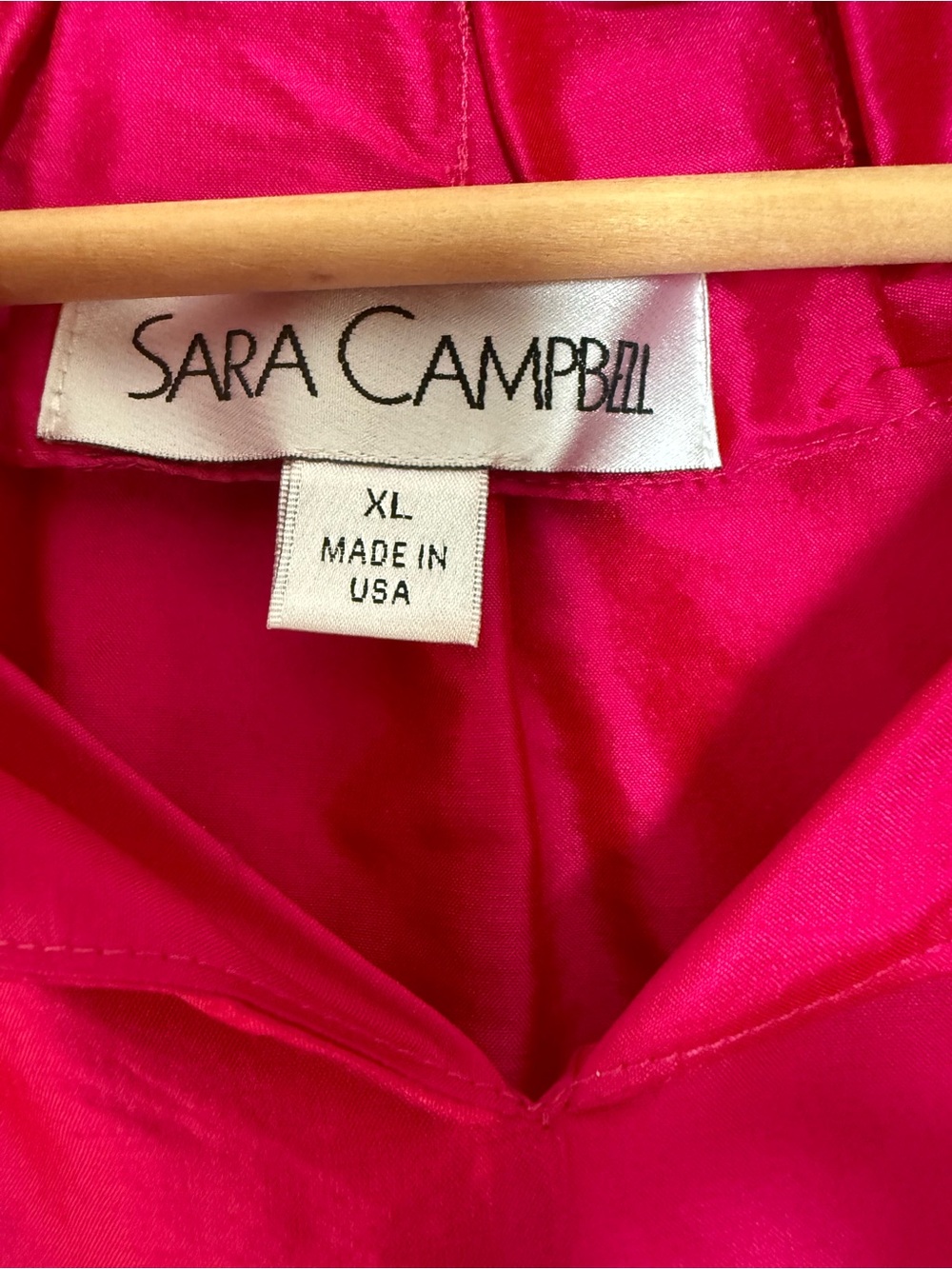 Sara Campbell 100% Silk Ruffle Neck Blouse Party Preppy Romantic A-Line Vibrant - Picture 3 of 6